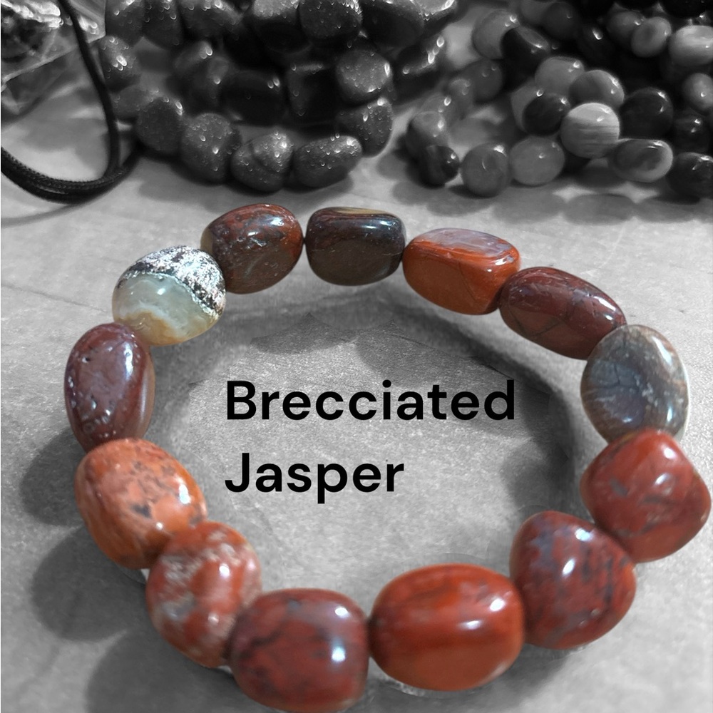 Brecciated (Red)Jasper Bracelet with Earthy Tones
